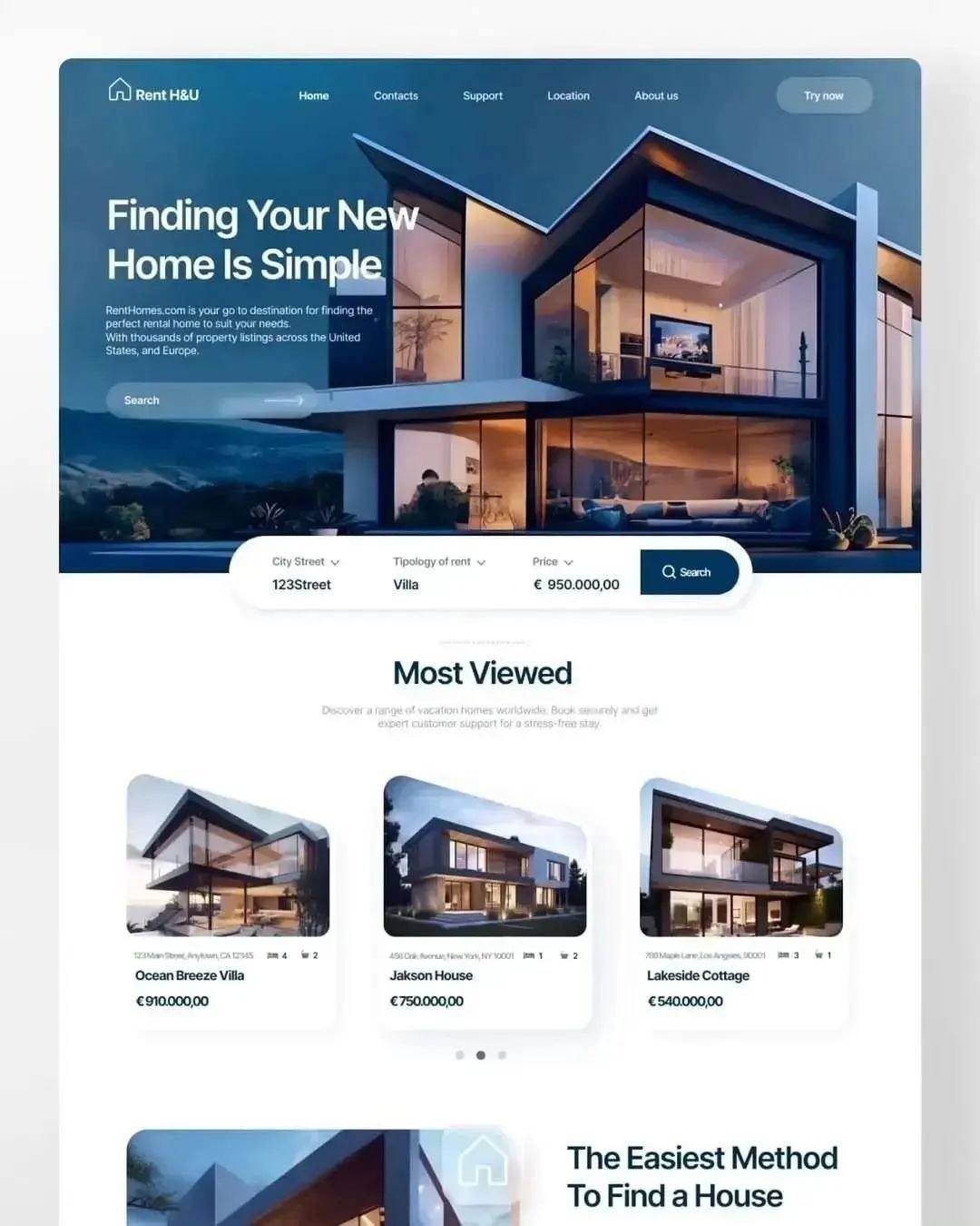 Creative agency website UI design